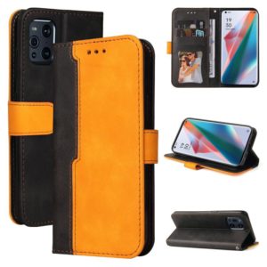 For OPPO Find X3 / X3 Pro Business Stitching-Color Horizontal Flip PU Leather Case with Holder & Card Slots & Photo Frame & Lanyard(Orange) (OEM)