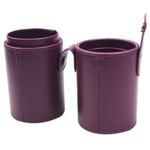 PU Leather Makeup Brush Set Storage Bucket, Medium Size(Purple) (OEM)
