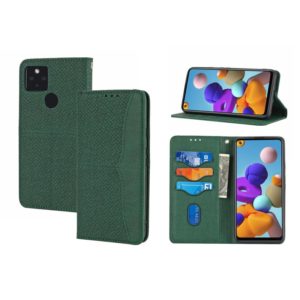 For Google Pixel 5a 5G Woven Texture Stitching Magnetic Horizontal Flip PU Leather Case with Holder & Card Slots & Wallet & Lanyard(Green) (OEM)