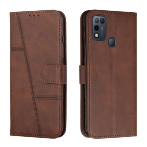 For Infinix Hot 10 Play / Smart 5 2021 Stitching Calf Texture Buckle Leather Phone Case(Brown) (OEM)