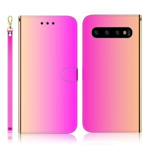 For Galaxy S10+ Imitated Mirror Surface Horizontal Flip Leather Case with Holder & Card Slots & Wallet & Lanyard(Gradient Color) (OEM)