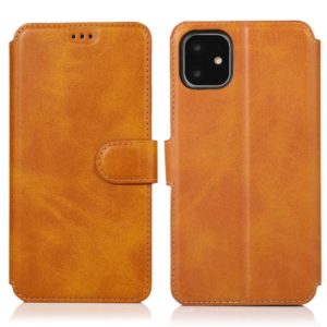 For iPhone 12 / 12 Pro Calf Texture Magnetic Buckle Horizontal Flip Leather Case with Holder & Card Slots & Wallet & Photo Frame(Khaki) (OEM)