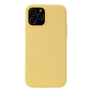 For iPhone 12 mini Solid Color Liquid Silicone Shockproof Protective Case(Yellow) (OEM)