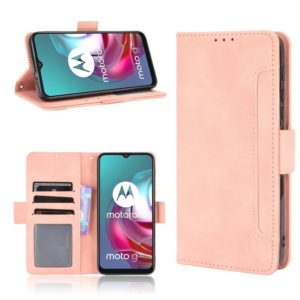 For Motorola Moto G10 Skin Feel Calf Pattern Horizontal Flip Leather Case with Holder & Card Slots & Photo Frame(Pink) (OEM)