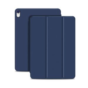 Horizontal Flip Ultra-thin Double-sided Clip Magnetic PU Leather Case for iPad Pro 11 inch (2018) / iPad Air (2020) 10.9, with Three-folding Holder & Sleep / Wake-up Function(Dark Blue) (OEM)
