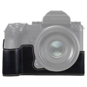 1/4 inch Thread PU Leather Camera Half Case Base for FUJIFILM GFX 50S (Black) (OEM)