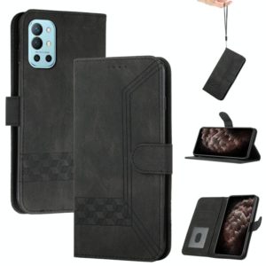 Cubic Skin Feel Flip Leather Phone Case For OnePlus 9R Pro(Black) (OEM)