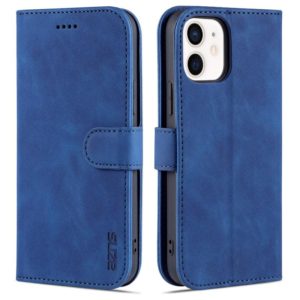 For iPhone 12 mini AZNS Skin Feel Calf Texture Horizontal Flip Leather Case with Card Slots & Holder & Wallet(Blue) (AZNS) (OEM)