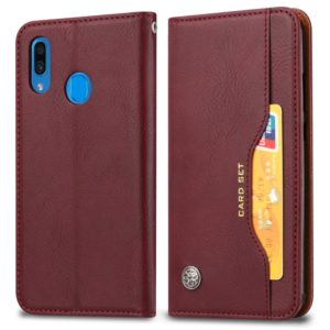 Knead Skin Texture Horizontal Flip Leather Case for Galaxy A20e, with Photo Frame & Holder & Card Slots & Wallet(Wine Red) (OEM)