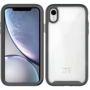 For iPhone XR Starry Sky Solid Color Series Shockproof PC + TPU Protective Case(Black) (OEM)