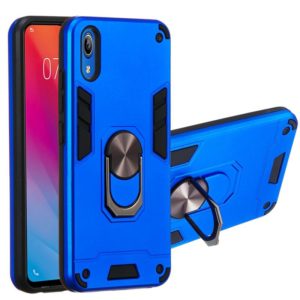 For vivo Y91c/Y93/Y91i/Y90(Indian Version) 2 in 1 Armour Series PC + TPU Protective Case with Ring Holder(Dark Blue) (OEM)