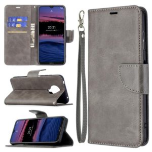 For Nokia G20 / G10 Retro Lambskin Texture Pure Color Horizontal Flip PU Leather Case with Holder & Card Slots & Wallet & Lanyard(Grey) (OEM)