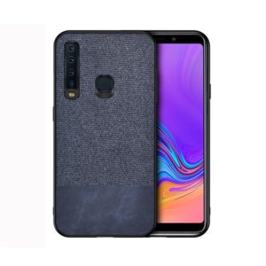Shockproof Splicing PU + Cloth Protective Case for Galaxy A9 (2018) (Blue) (OEM)