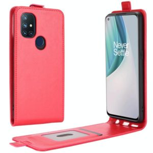 For OnePlus Nord N10 5G R64 Texture Single Vertical Flip Leather Protective Case with Card Slots & Photo Frame(Red) (OEM)