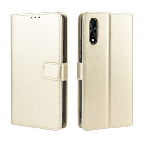 Retro Crazy Horse Texture Horizontal Flip Leather Case for vivo iQOO Neo / S1 / Y7S / Z5 , with Holder & Card Slots & Photo Frame(Gold) (OEM)