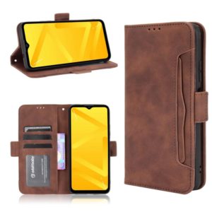 For ZTE Blade A71 Skin Feel Calf Pattern Horizontal Flip Leather Case with Holder & Card Slots & Photo Frame(Brown) (OEM)