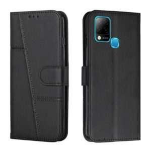 For Infinix Hot 10S / 10T / 10S NFC Stitching Calf Texture Buckle Leather Phone Case(Black) (OEM)