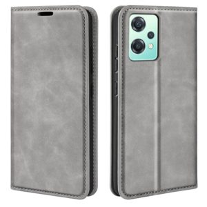 For OnePlus Nord CE 2 Lite Retro-skin Magnetic Suction Leather Phone Case(Grey) (OEM)