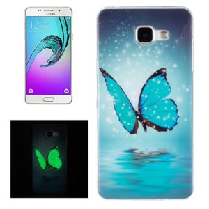 For Galaxy A5 (2016) / A510 Noctilucent Butterfly Pattern IMD Workmanship Soft TPU Back Cover Case (OEM)