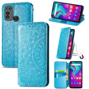 For Doogee X96 Pro Blooming Mandala Embossed Pattern Magnetic Horizontal Flip Leather Case with Holder & Card Slots & Wallet(Blue) (OEM)