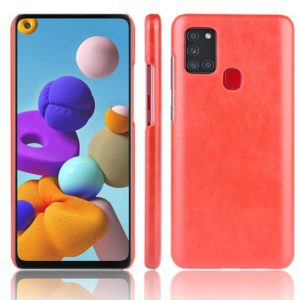 For Samsung Galaxy A21s Shockproof Litchi Texture PC + PU Case(Red) (OEM)