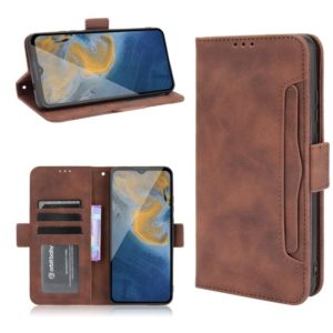 For ZTE Blade A51 Skin Feel Calf Pattern Horizontal Flip Leather Case with Holder & Card Slots & Photo Frame(Brown) (OEM)