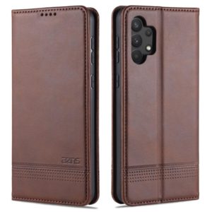 For Samsung Galaxy A32 4G AZNS Magnetic Calf Texture Horizontal Flip Leather Case with Card Slots & Holder & Wallet(Dark Brown) (AZNS) (OEM)