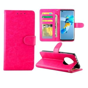 For Huawei Mate 40 Crazy Horse Texture Leather Horizontal Flip Protective Case with Holder & Card Slots & Wallet & Photo Frame(Rose Red) (OEM)
