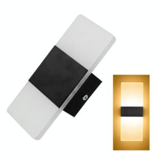 Right Angle Black LED Bedroom Bedside Wall Aisle Balcony Wall Lamp, Size:22×11cm(Warm Light) (OEM)