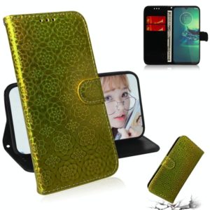 For Motorola Moto G8 Plus Solid Hyun Color Magnetic Attraction Horizontal Flip Leather Case with Lanyard, Support Holder & Card Slot & Wallet(Gold) (OEM)