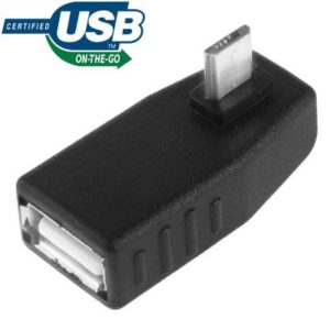 Micro USB Male to USB 2.0 AF Adapter with 90 Degree Angle, Support OTG Function(Black) (OEM)