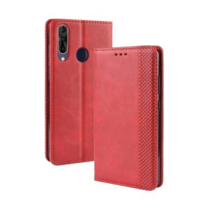 Magnetic Buckle Retro Crazy Horse Texture Horizontal Flip Leather Case for Wiko View 3 Pro, with Holder & Card Slots & Photo Frame(Red) (OEM)
