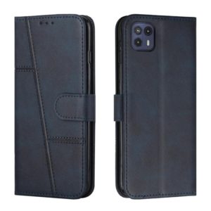 For Motorola Moto G50 5G Stitching Calf Texture Buckle Leather Phone Case(Blue) (OEM)
