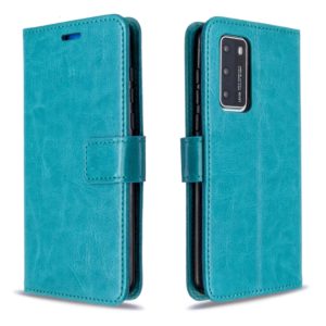 For Huawei P40 Crazy Horse Texture Horizontal Flip Leather Case with Holder & Card Slots & Wallet & Photo Frame(Blue) (OEM)