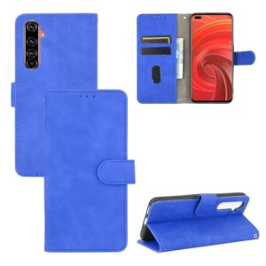 For OPPO Realme X50 Pro / X50 Pro 5G Solid Color Skin Feel Magnetic Buckle Horizontal Flip Calf Texture PU Leather Case with Holder & Card Slots & Wallet(Blue) (OEM)