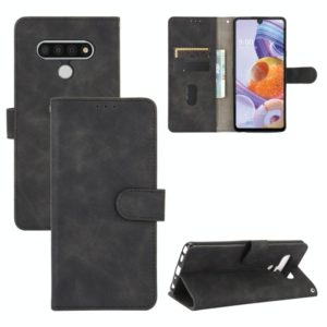 For LG Stylo 6 Solid Color Skin Feel Magnetic Buckle Horizontal Flip Calf Texture PU Leather Case with Holder & Card Slots & Wallet(Black) (OEM)