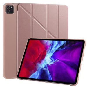 For iPad Pro 11 (2020) Multi-folding Horizontal Flip PU Leather + Shockproof Honeycomb TPU Tablet Case with Holder(Rose Gold) (OEM)