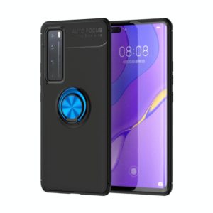 For Huawei Nova 7 Pro Lenuo Shockproof TPU Protective Case with Invisible Holder(Black Blue) (lenuo) (OEM)