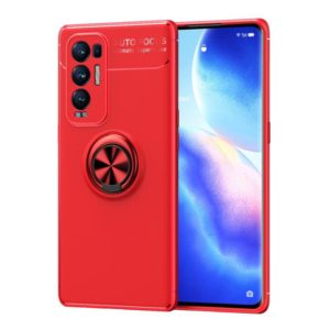 For OPPO Reno5 Pro+ Metal Ring Holder 360 Degree Rotating TPU Case(Red+Red) (OEM)