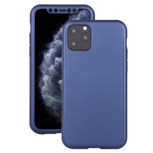 For iPhone 12 / 12 Pro Shockproof PC Full Coverage Protective Case with Tempered Glass Film(Blue) (OEM)