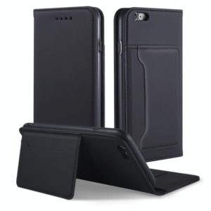 For iPhone 6 / 6s Strong Magnetism Shockproof Horizontal Flip Liquid Feel Leather Case with Holder & Card Slots & Wallet(Black) (OEM)