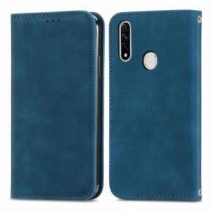 Retro Skin Feel Business Magnetic Horizontal Flip Leather Case With Holder & Card Slots & Wallet & Photo Frame For OPPO A8(Blue) (OEM)