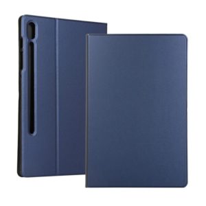 For Samsung Galaxy Tab S8 Ultra Elasticity Leather Tablet Case with Holder(Dark Blue) (OEM)
