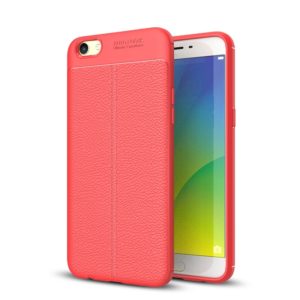 For OPPO R9s Litchi Texture TPU Protective Case(Red) (OEM)