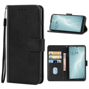 For Sharp Aquos Sense 4 Lite Leather Phone Case(Black) (OEM)