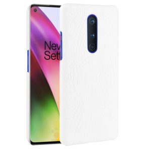 For OnePlus 8 Shockproof Crocodile Texture PC + PU Case(White) (OEM)
