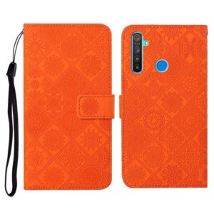 For OPPO Realme 5 Pro Ethnic Style Embossed Pattern Horizontal Flip Leather Case with Holder & Card Slots & Wallet & Lanyard(Orange) (OEM)