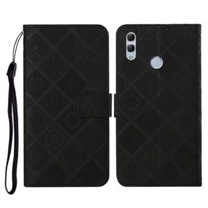 For Huawei Honor 8X Ethnic Style Embossed Pattern Horizontal Flip Leather Case with Holder & Card Slots & Wallet & Lanyard(Black) (OEM)