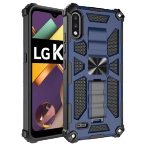 For LG K22 Shockproof TPU + PC Magnetic Protective Case with Holder(Blue) (OEM)
