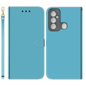 For Tecno Spark 6 GO Imitated Mirror Surface Horizontal Flip Leather Phone Case(Blue) (OEM)
